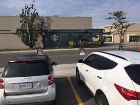 The shooting took place near the Starbucks in the Sherway Gardens parking lot Wednesday evening. (MICHAEL PEAKE/TORONTO SUN)