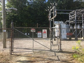 A man identified as Ronald Hammond was found dead at this Hydro One substation on Road 78 in Zorra Township on Wednesday. (HEATHER RIVERS, Sentinel-Review)