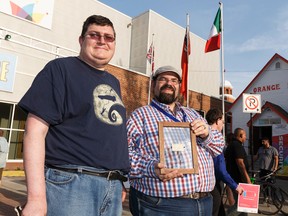 Edmonton International Fringe Theatre Festival Golden Ticket winners Ed Koehler (left) and Wesley Andreas are seen at the festival in Edmonton, Alberta on Thursday, August 17, 2017. Ian Kucerak / Postmedia