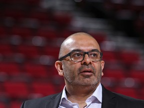 Roy Rana the World Select Team stands on the court before the game against the USA Junior Select Team during the game on April 9, 2016 at the MODA Center Arena in Portland, Oregon. (Sam Forencich/NBAE via Getty Images)