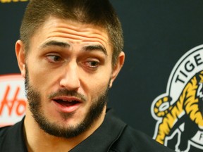 John Chick speaks after joining the Hamilton Tiger-Cats in January 2016.