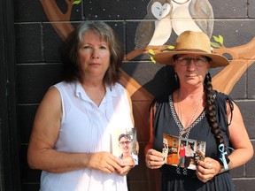 Christine Dobbs, left, and Arlene Last-Kolb, have each lost a son to a fentanyl overdose. The pair is lobbying for Winnipeg to get more long-term drug treatment options to help users fight their addictions. JOYANNE PURSAGA/Winnipeg Sun