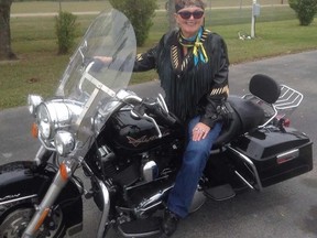 Sandra Mione-Kent, 64, was killed in a motorcycle crash on the Highway 401 near Woodstock Friday.