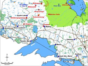 Ring of Fire map showing the mining area in relation to the rest of Northern Ontario. (Noront Resources)