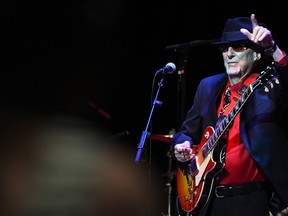 Recording Artist Sonny Burgess performs at Get Rhythm: A Tribute To Sam Phillips' at Country Music Hall of Fame and Museum on August 29, 2015 in Nashville, Tennessee. (Rick Diamond/Getty Images for Country Music Hall of Fame and Museum)