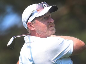 Daniel Alfredsson playing in the Canadian Pacific Women's Open Pro Am at the Ottawa Hunt and Golf Club on Aug. 21, 2017. (Tony Caldwell/Postmedia)
