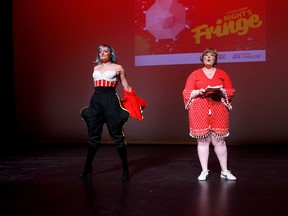 Send in the Girls Burlesque previews With Glowing Hearts - A Canadian Burlesque Revue during the Edmonton Fringe Festival media launch at the Arts Barns in Edmonton on Wednesday, Aug. 9, 2017.
