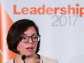 NDP leadership candidate Niki Ashton speaks during a leadership debate in Montreal, Sunday, March 26, 2017. (THE CANADIAN PRESS/Graham Hughes)