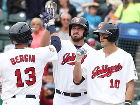 The Goldeyes came from behind to beat the Sioux City Explorers 4-3 yesterday. (Kevin King/Winnipeg Sun)