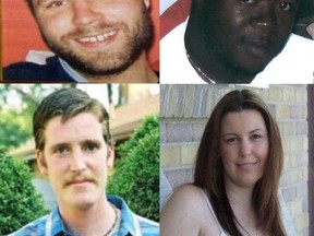 London homicide victims  Jonathan Zak (top left),  Anthony Manning (top right), Mark McCullagh (bottom left), and Lisa Johnson-Leckie.