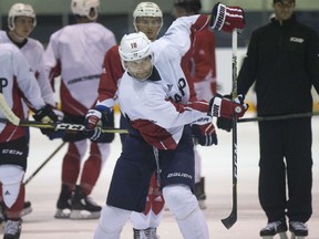 Brett Connolly in action as top NHL players and prospects unite for the start of the BioSteel pro hockey camp in Toronto on Aug. 21, 2017. (Stan Behal/Toronto Sun/Postmedia Network)