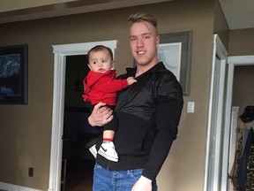 Tanner Krupa, 19, seen here with nephew Koen. Krupa was killed in a homicide in B.C.'s Lower Mainland over the weekend. Photo supplied