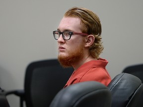 Defendant Tyerell Joe Przybycien attends his preliminary hearing in 4th District Court, Provo, Utah on Wednesday, Aug. 23, 2017. Przybycien was charged with murder after prosecutors say he filmed a teenage girl killing herself using a rope he bought for her. (Scott Sommerdorf/The Salt Lake Tribune via AP)