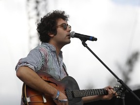 In this Nov. 20, 2016 file photo, Miles Michaud, lead singer of the California band Allah-Las, performs during the second and last day of the Corona Capital Music Festival in Mexico City. A rock venue in the Dutch port city of Rotterdam says it has cancelled a concert by Allah-Las because of a “terror threat.” (Dario Lopez-Mills/AP Photo/Files)