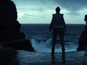 This image released by Lucasfilm shows a scene from the upcoming "Star Wars: The Last Jedi," expected in theatres in December. Fans are about to get a glimpse at a new character as a part of a three-day marketing roll out of toys and products inspired by the film. The global event, dubbed Force Friday II, will run from Sept. 1 through Sept. 3. (Industrial Light & Magic/Lucasfilm via AP)
