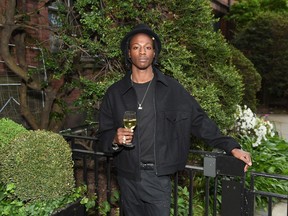 Joey Bada$$ at the Room to Read event honouring Sean 'Diddy' Combs & David M. Solomon for Impact On Global Education at 2017 New York Gala at The Highline Hotel on May 11, 2017 in New York City. (Nicholas Hunt/Getty Images for Room To Read)