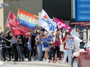 UFCW workers were the latest to join in rallies against health care cuts on Thursday, August 24, 2017 at St. Boniface Hospital. (Winnipeg Sun/Postmedia Network)