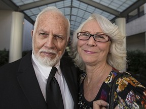 In this undated file photo, Dan and Fran Keller pose outside of the Travis County courthouse in Austin, Texas.  (Ricardo B. Brazziell/Austin American-Statesman via AP, File)