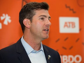 Mayor Don Iveson takes part in a press conference to launch The Edmonton Project, at the Enbridge Centre, 10175 101 St., in Edmonton Friday Aug. 25, 2017. Photo by David Bloom