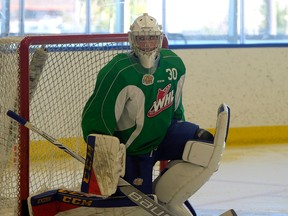 Boston Bilous was at the Oil Kings rookie camp at the Downtown Community Arena on Friday. (Larry Wong)