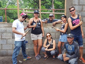 Aaron Bowman (far right) from Sheguiandah First Nation returned to Manitoulin Island recently from a remarkable journey, helping to build a new classroom and share his culture with children in Nicaragua.