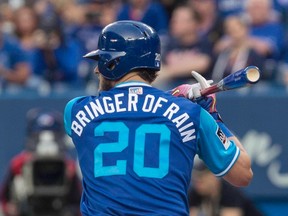 Blue Jays’ Josh Donaldson was made the designated hitter last night to rest him from the heavy field workload. (The Canadian Press)