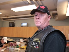 David McKinnon of the Sudbury Chapter of the Soldiers of Odin. Until this week, the group volunteered at the Soup Kitchen a few times a week. Gino Donato/Sudbury Star/Postmedia Network