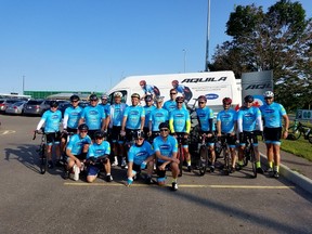 Equipe 78, a group of cyclists who are members of the Racer Sportif Cycling Club, is pedaling from Ajax to Montreal to raise money for The Kensington Foundation. (supplied photo)