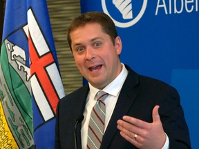 Andrew Scheer, (Federal Conservative Party Leader) speaks at the Alberta Enterprise Group luncheon in Edmonton on August 28, 2017. (PHOTO BY LARRY WONG/POSTMEDIA)