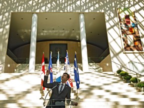 Edmonton Mayor Don Iveson speaks during the 25th anniversary celebration of Edmonton's city hall on August 28, 2017. Jason Franson / Postmedia