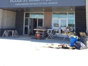 The front of the new École St. Joseph School building in Whitecourt, which is nearing completion with classes starting on Sept. 5 (Submitted photo | École St. Joseph School).