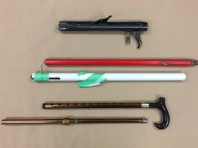 Police released this image of improvised guns they seized recently. Handout photo