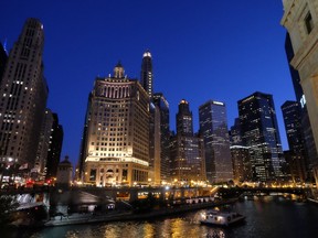 The Chicago River is especially striking at dusk. JIM  BYERS PHOTO