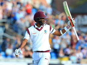 West Indies’ Kraigg Brathwaite leaves the field after being bowled by England’s Stuart Broad for 138 this week. (GETTY IMAGES)