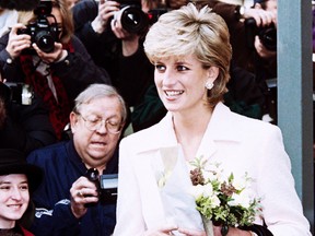 This file photo taken on March 6, 1996 shows Britain's Diana, Princess of Wales, arriving at the National Hospital for Neurology and Neurosurgery in Central London.