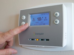 An Energate smart thermostat is in a home in London, Ont. in 2015. (Craig Glover/Postmedia Network)