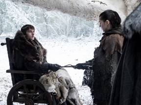 Isaac Hempstead Wright as Bran Stark and Maisie Williams as Arya Stark on HBO's "Game of Thrones." (Helen Sloan, HBO)
