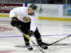 Kingston Frontenacs Jason Robertson takes part in a scrimmage during the third day of the Kingston Frontenacs training camp at the Rogers K-Rock Centre on Wednesday August 30 2017. Ian MacAlpine /The Whig-Standard/Postmedia Network
