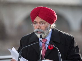 Calgary Skyview MP Darshan Kang speaks in Calgary at the announcement of federal infrastructure funding for flood protection on Thursday November 10, 2016. (GAVIN YOUNG/POSTMEDIA NETWORK)