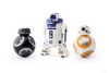 Sphero has added to its new lineup of app-enabled droids. Joining BB-8 (right) are BB-9E (left), which makes it debut on the big screen in the upcoming "Star Wars: The Last Jedi," and the iconic R2-D2. (Supplied)