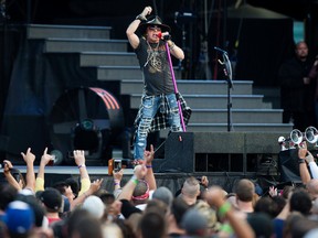 Axl Rose of Guns N Roses performs Wednesday at Commonwealth Stadium. (David Bloom)