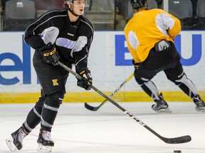 Cody Morgan skates at the Kingston Frontenacs practice at the Rogers K-Rock Centre on Thursday. (Julia McKay/The Whig-Standard)