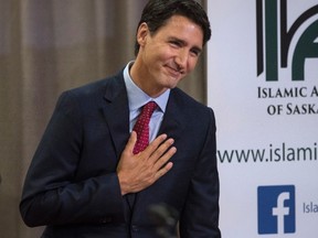 Prime Minster Justin Trudeau during Eid al-Adha at Prairieland Park in Saskatoon, Friday, September 1, 2017. (THE CANADIAN PRESS/Liam Richards)