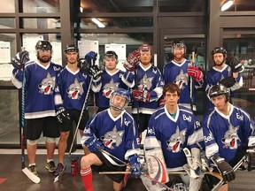 Grizzlies represented the Greater Sudbury Ball Hockey League at the recent provincial championship tournament in Burlington. Photo supplied