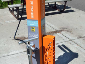 Toronto Councillor Mary-Margaret McMahon, chairman of the parks and environment committee, wants to install bicycle tune-up stations in city parks similar to those located along state trails and parks in Minnesota. (photo from Minnesota's Department of Natural Resources web site)