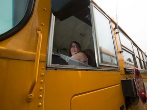 Suzanne Pritchard, union member and bus driver for First Student who spoke at the committee meeting on Thursday June 8, 2017, about school bus parking on residential streets in Edmonton.  Greg  Southam / Postmedia