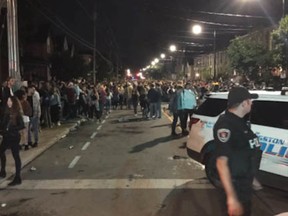 Thousands of partiers hit University Avenue in Kingston on Sunday, September 3, 2017. Photo via the Frontenac Paramedic Services twitter: @FPSParamedics