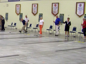 Shuffleboard players take part in a tournament in Woodstock, Ont. in May 2013. A new shuffleboard club will let people play Monday and Wednesday's from 1 to 4 p.m. at Ingersoll arena. Submitted photo