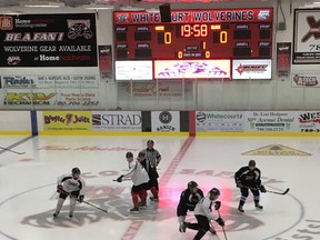 The Whitecourt Wolverines compete for a spot on the team during their annual Top 40 Intraquad game on Aug. 27 (Submitted | Whitecourt Wolverines).