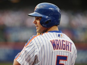 In this May 27, 2016, file photo, New York Mets' David Wright stands on the field during the first inning of a baseball game against the Los Angeles Dodgers, in New York. (AP Photo/Frank Franklin II, File)